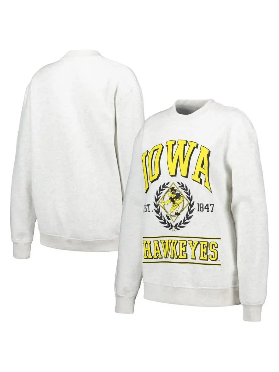 Established & Co. Женская толстовка с логотипом команды Iowa Hawkeyes пепельного цвета — серый