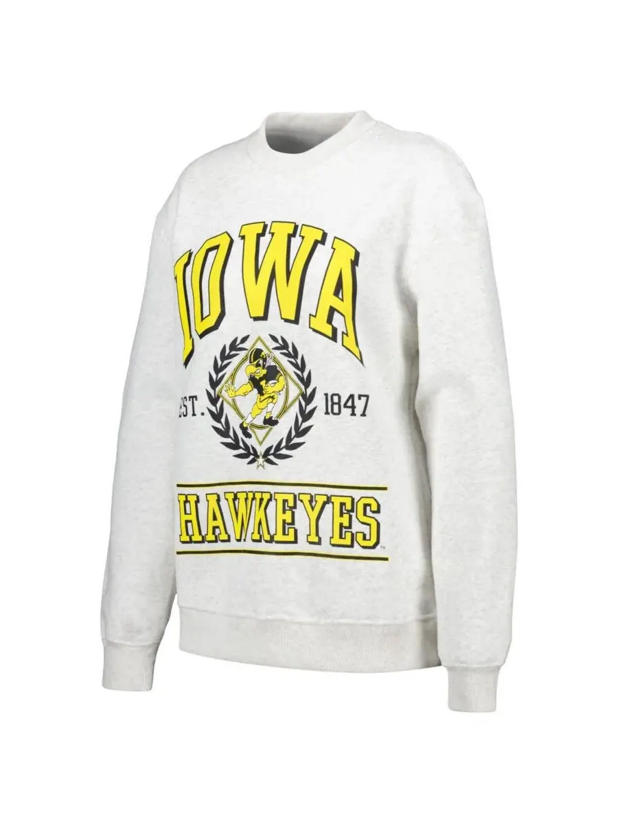 Established & Co. Женская толстовка с логотипом команды Iowa Hawkeyes пепельного цвета — изображение 3 из 3, пепельный