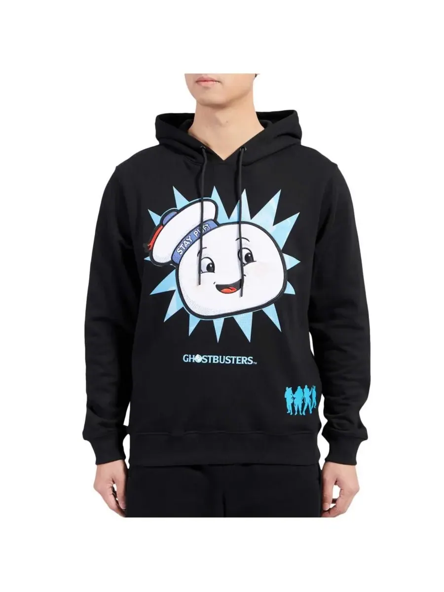 Freeze Max Мужская и женская черная толстовка с капюшоном Ghostbusters Stay Puft — изображение 2 из 4, черный