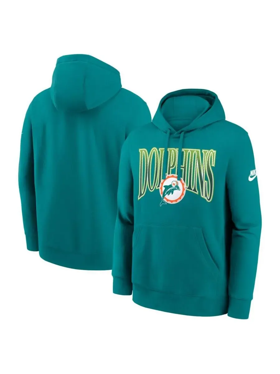 Мужская флисовая толстовка Aqua Miami Dolphins Full Blitz Club Nike