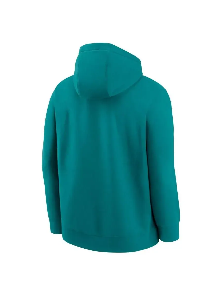 Мужская флисовая толстовка Aqua Miami Dolphins Full Blitz Club Nike — изображение 2 из 2, голубой