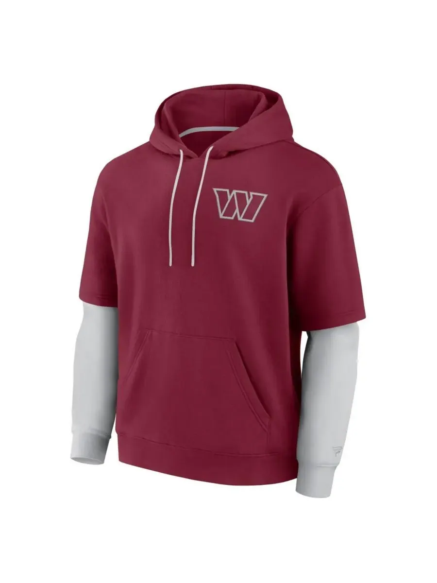 Fanatics Мужская и женская толстовка с капюшоном Washington Commanders Sleek Elements бордового — изображение 2 из 4