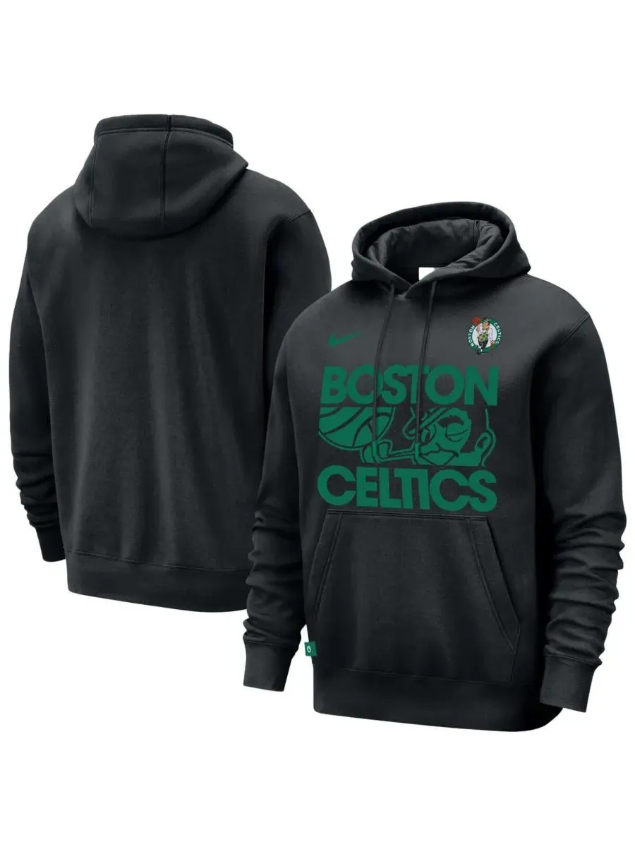 Nike Мужская черная толстовка с капюшоном Boston Celtics Courtside Club