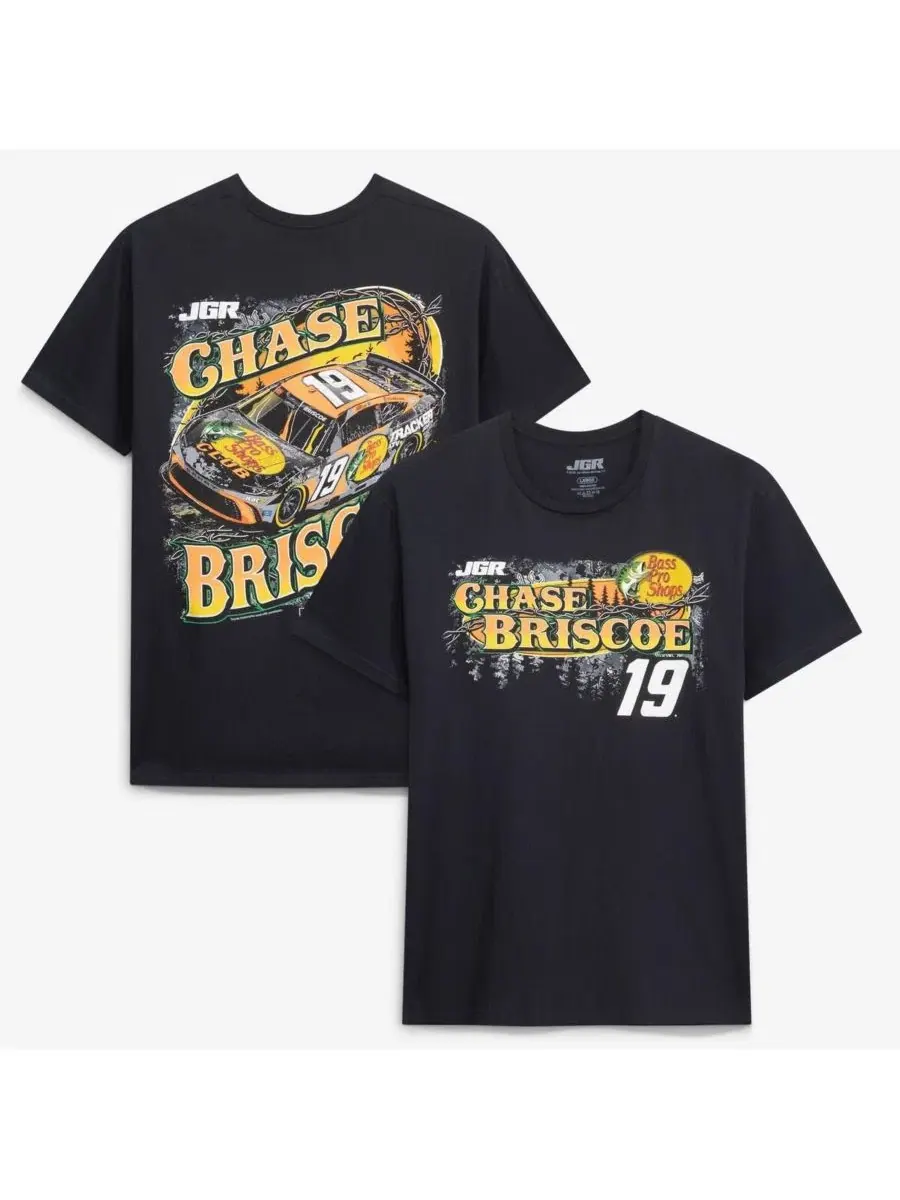 Мужская черная футболка Chase Briscoe 19 от Bass Pro Shops Joe Gibbs Racing Team Collection — черный