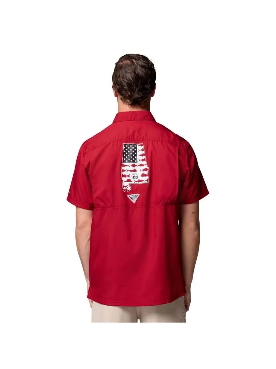 Мужская рубашка-кэмп Columbia Crimson Tide Slack Tide Camp Columbia — изображение 2 из 15, красный