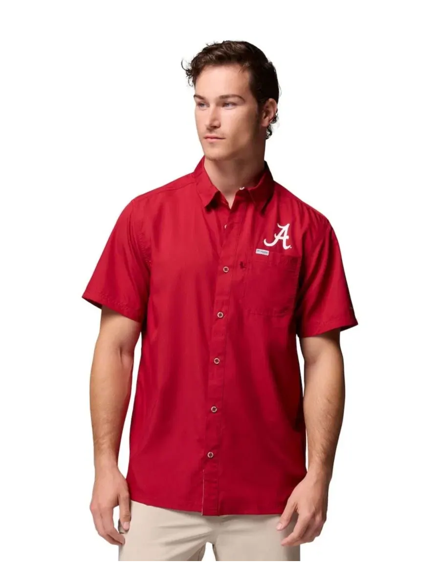 Мужская рубашка-кэмп Columbia Crimson Tide Slack Tide Camp Columbia — изображение 11 из 15, красный