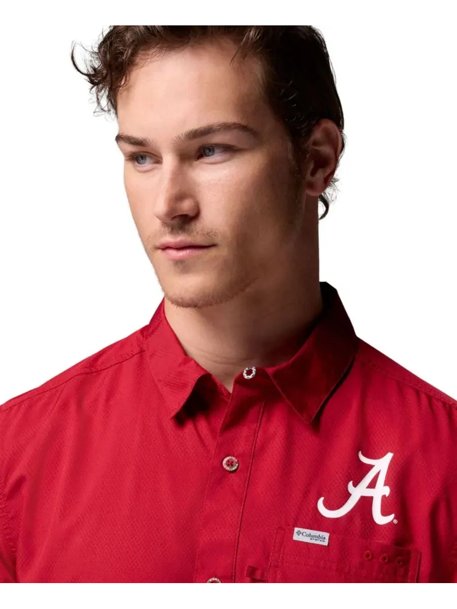 Мужская рубашка-кэмп Columbia Crimson Tide Slack Tide Camp Columbia — изображение 15 из 15, красный