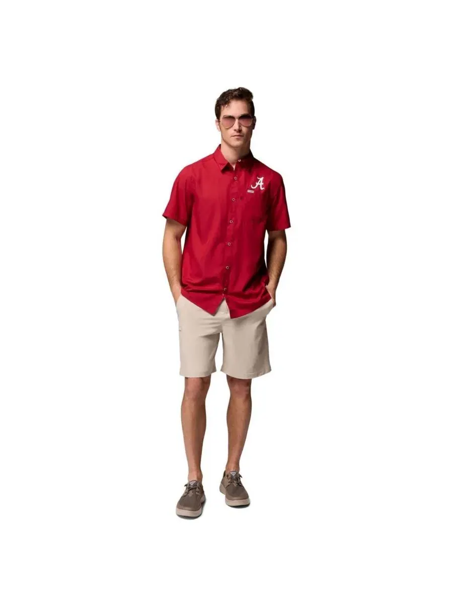 Мужская рубашка-кэмп Columbia Crimson Tide Slack Tide Camp Columbia — изображение 4 из 15, красный