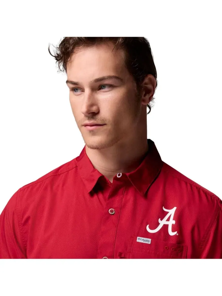 Мужская рубашка-кэмп Columbia Crimson Tide Slack Tide Camp Columbia — изображение 5 из 15, красный