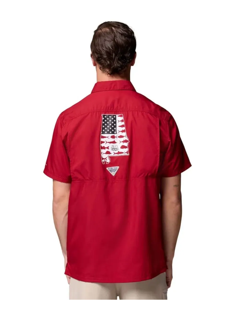 Мужская рубашка-кэмп Columbia Crimson Tide Slack Tide Camp Columbia — изображение 6 из 15, красный