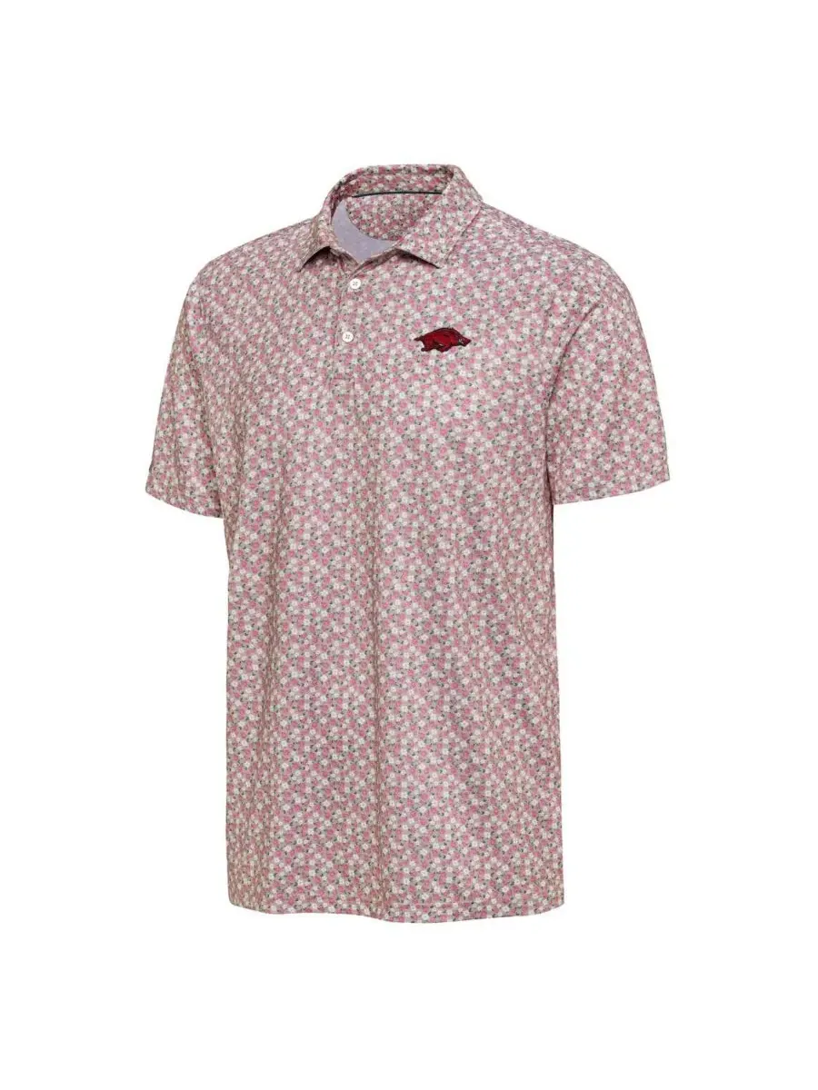 Поло с принтом Desert Dry Dogwood, модель Arkansas Razorbacks Antigua — изображение 2 из 3, розовый