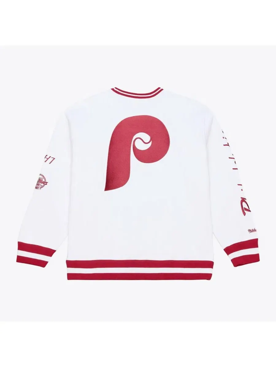 Мужской свитшот Arctic Fleece с логотипом Philadelphia Phillies Mitchell & Ness — изображение 4 из 4, белый