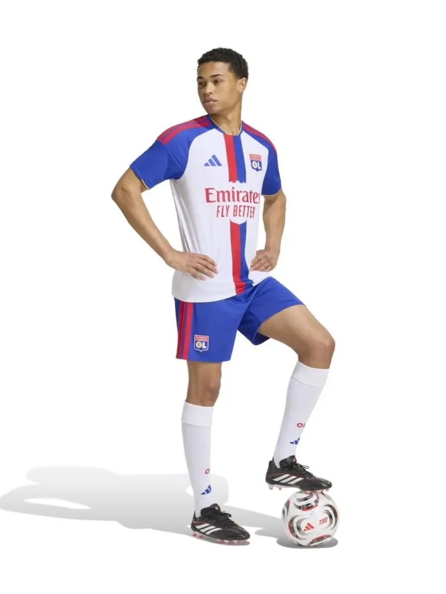 Футболка для болельщиков с длинным рукавом Olympique Lyonnais Home 2026/27 Replica Jersey adidas — изображение 3 из 7, белый