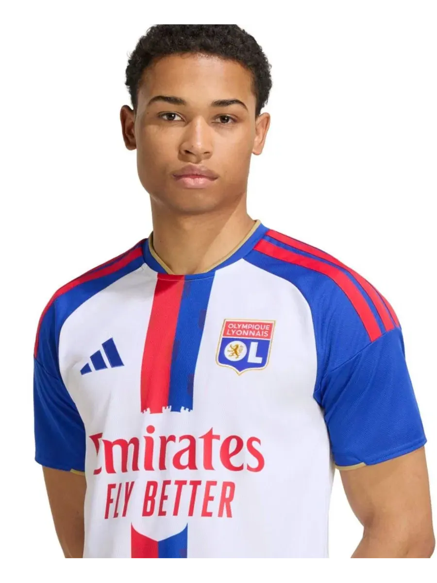 Футболка для болельщиков с длинным рукавом Olympique Lyonnais Home 2026/27 Replica Jersey adidas — изображение 4 из 7, белый