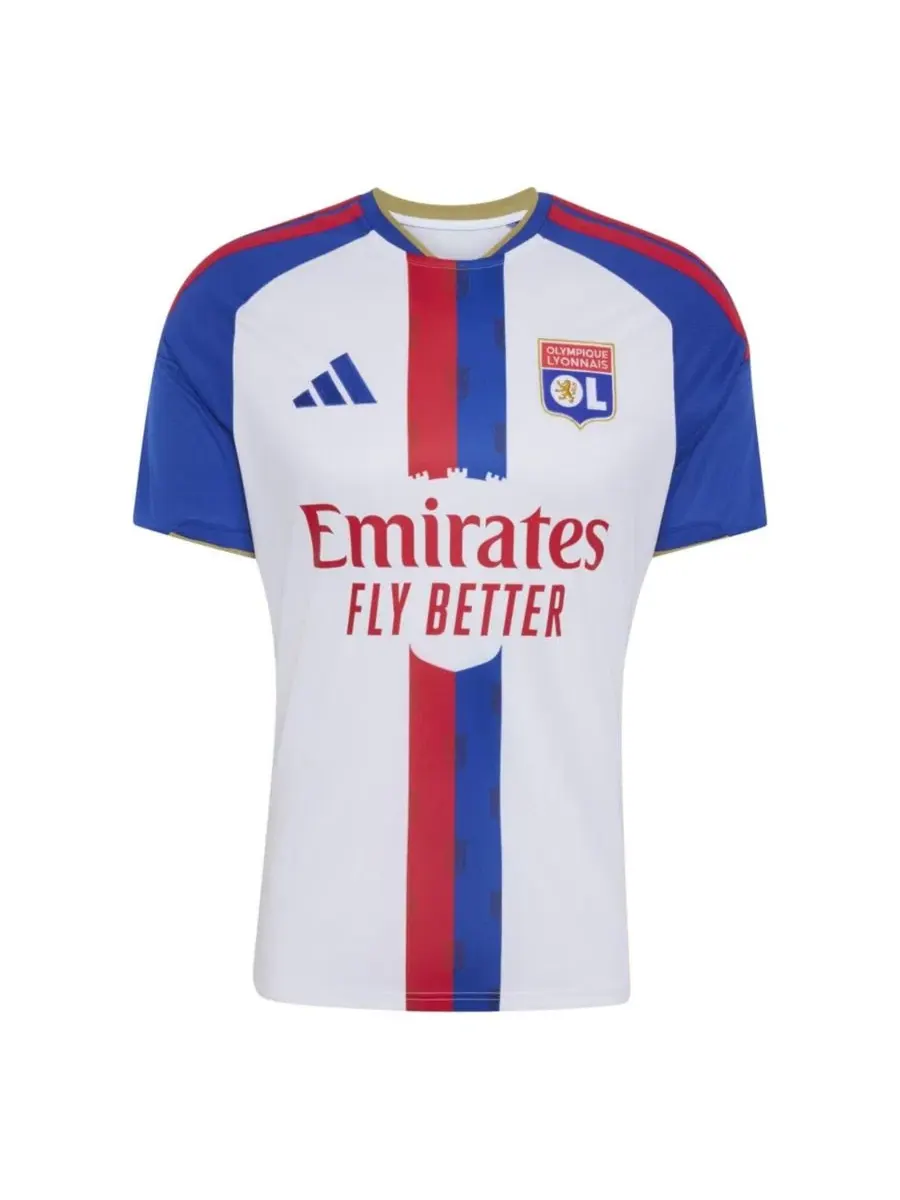 Футболка для болельщиков с длинным рукавом Olympique Lyonnais Home 2026/27 Replica Jersey adidas — изображение 6 из 7, белый