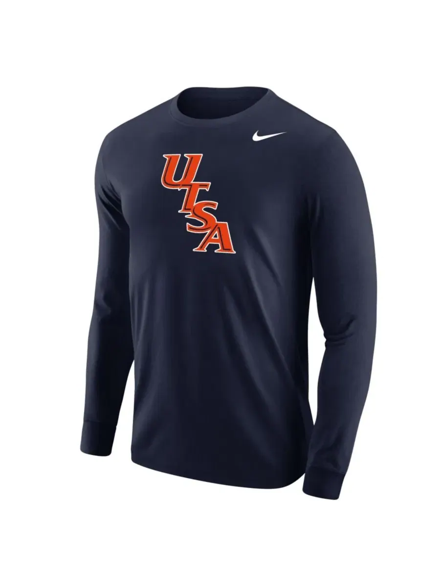 Футболка с длинным рукавом UTSA Roadrunners Diagonal Logo Nike — изображение 3 из 3, темно-синий
