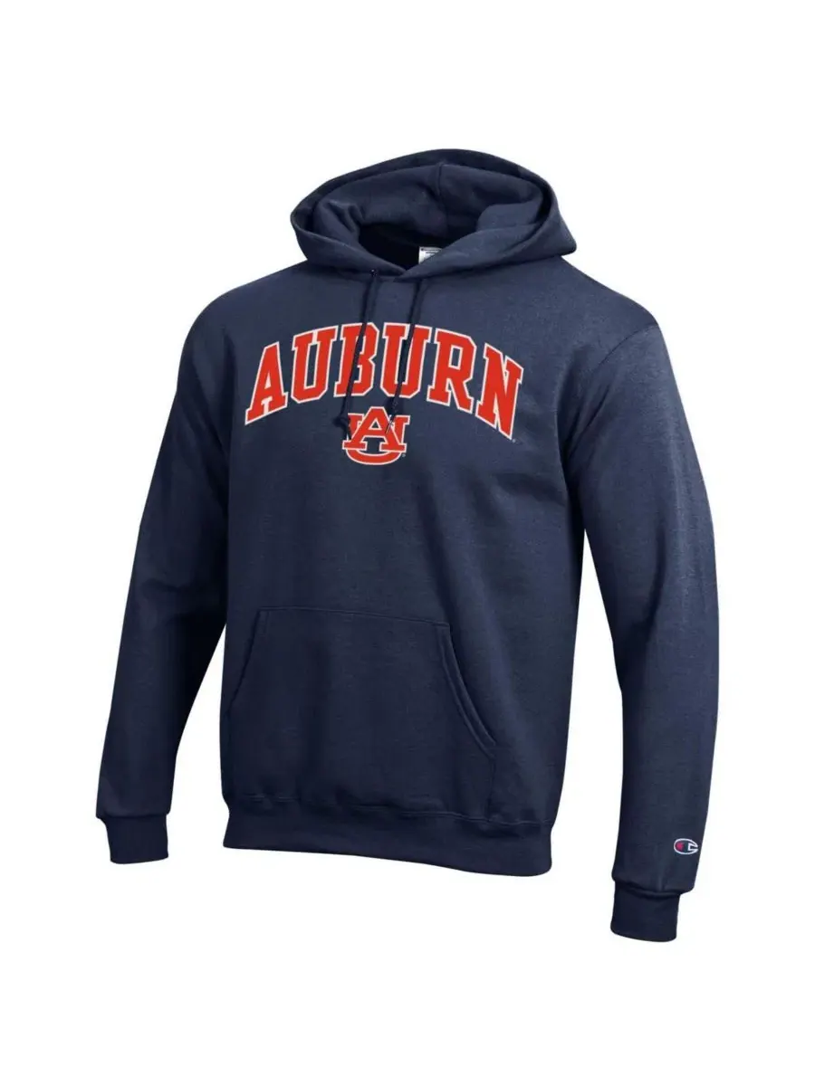 Толстовка-худи с капюшоном и флисовой подкладкой, Auburn Tigers Arched Logo Champion — изображение 3 из 3, темно-синий