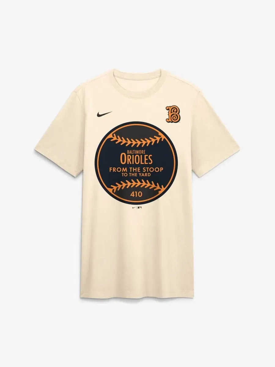 Футболка с коротким рукавом из трикотажной смесовой ткани Baltimore Orioles City Connect Legacy — изображение 2 из 4, бежевый