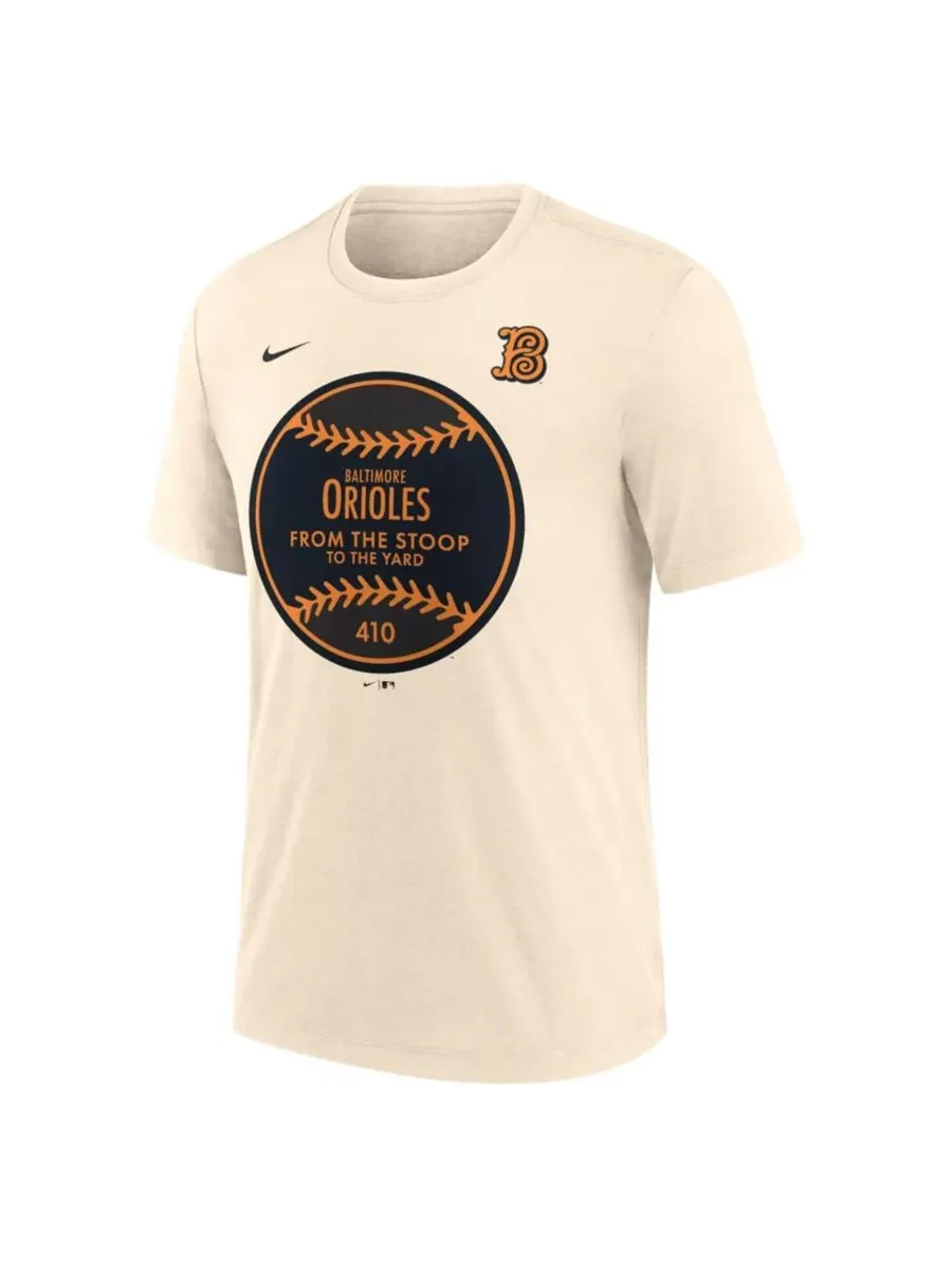 Футболка с коротким рукавом из трикотажной смесовой ткани Baltimore Orioles City Connect Legacy — изображение 3 из 4, бежевый