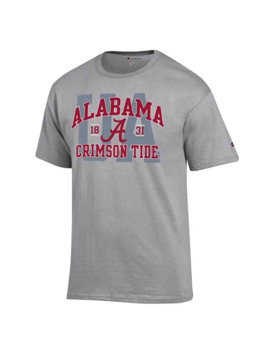 Футболка с коротким рукавом и принтом Alabama Crimson Tide Varsity Champion — изображение 3 из 3, серый