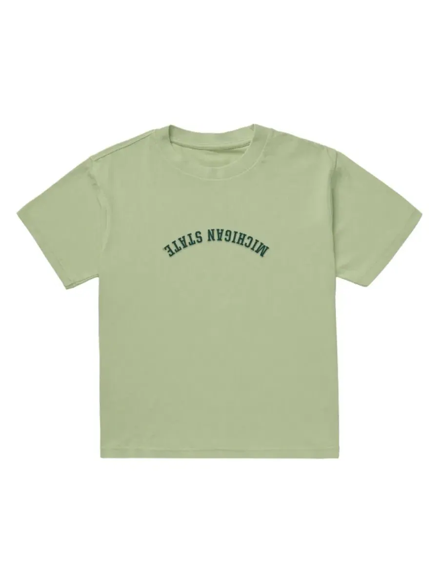 Футболка с вышивкой Michigan State Spartans Upside Down Uscape Apparel — изображение 2 из 2, зеленый