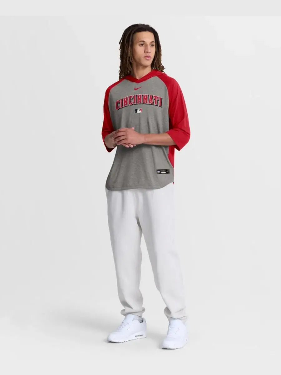 Футболка с капюшоном и рукавом 3/4 Nike Flux Dri-FIT — изображение 4 из 4, серый красный