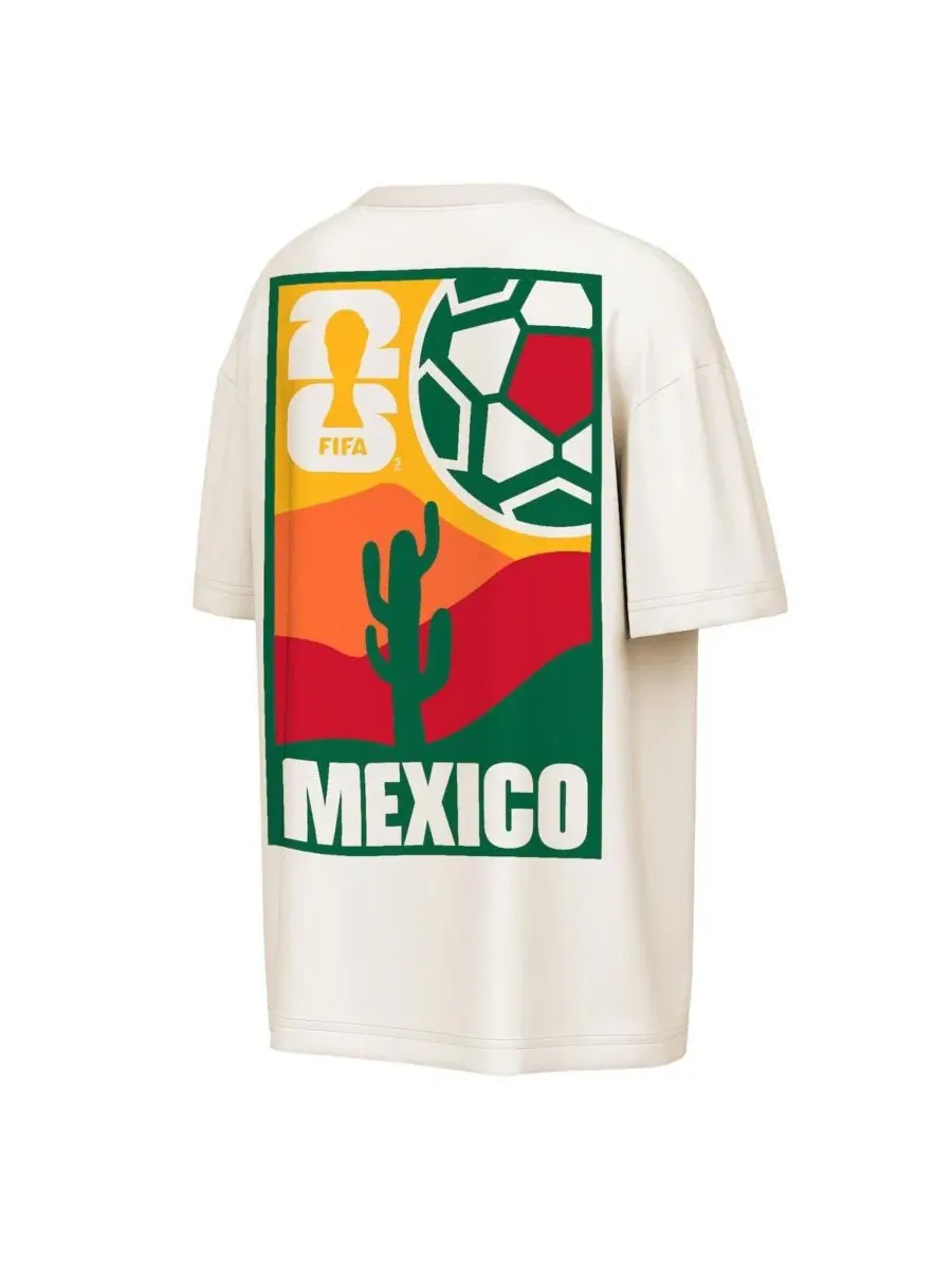 Футболка оверсайз с принтом Mexico National Team FIFA World Cup 2026 Post Card Outerstuff — изображение 3 из 3, бежевый