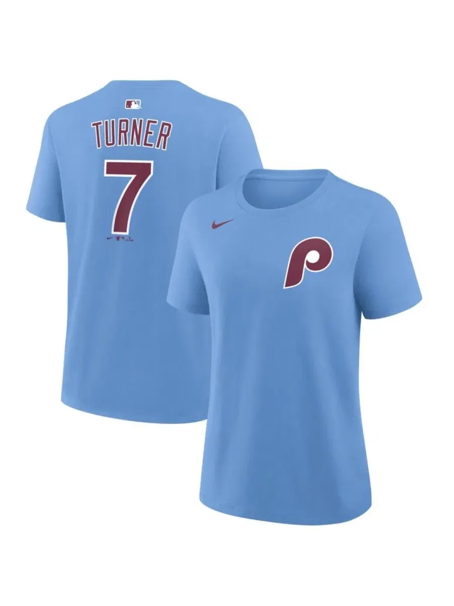 Футболка с принтом Trea Turner Light Blue Philadelphia Phillies Nike