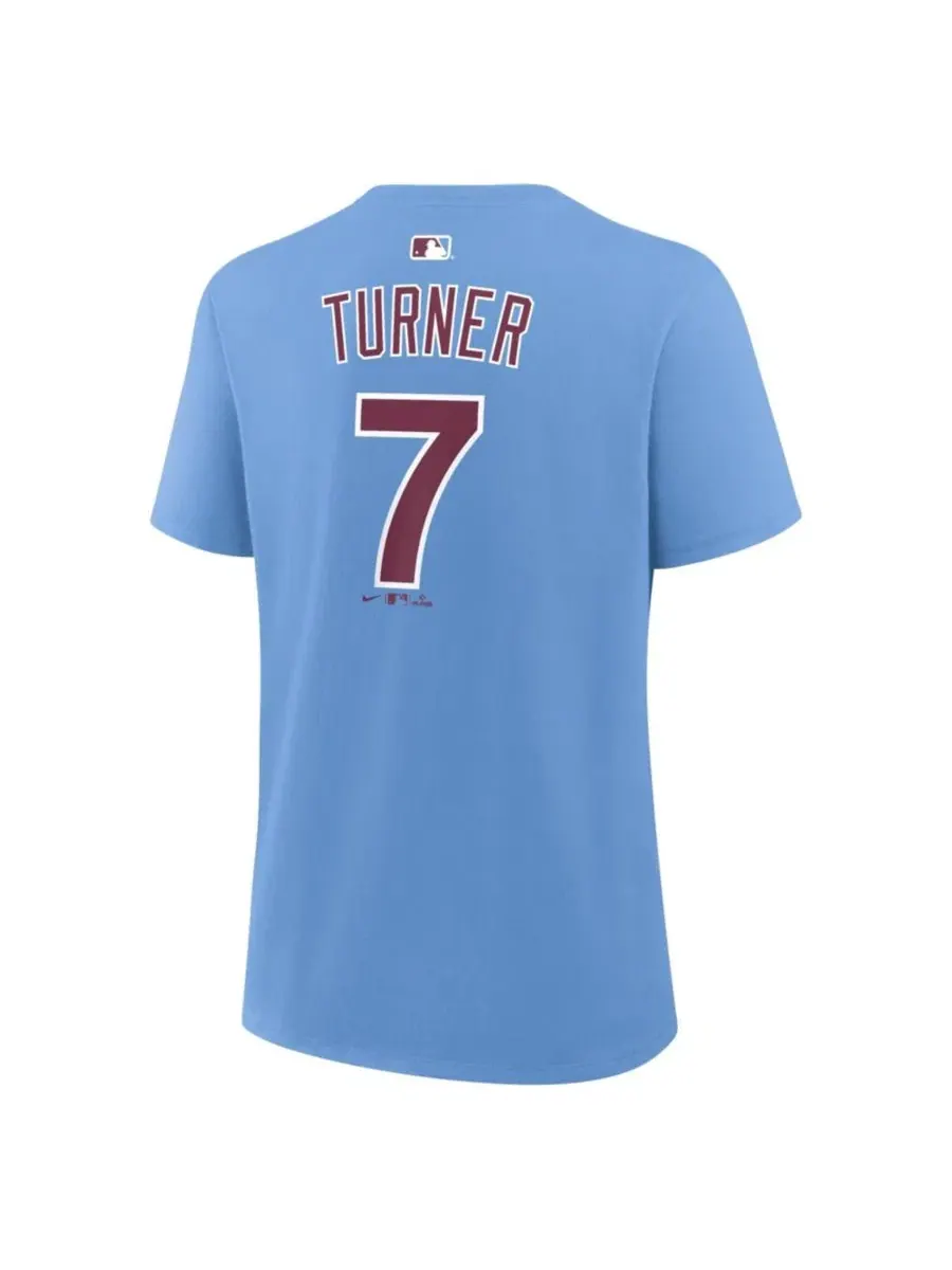 Футболка с принтом Trea Turner Light Blue Philadelphia Phillies Nike — изображение 3 из 3, светлый синий