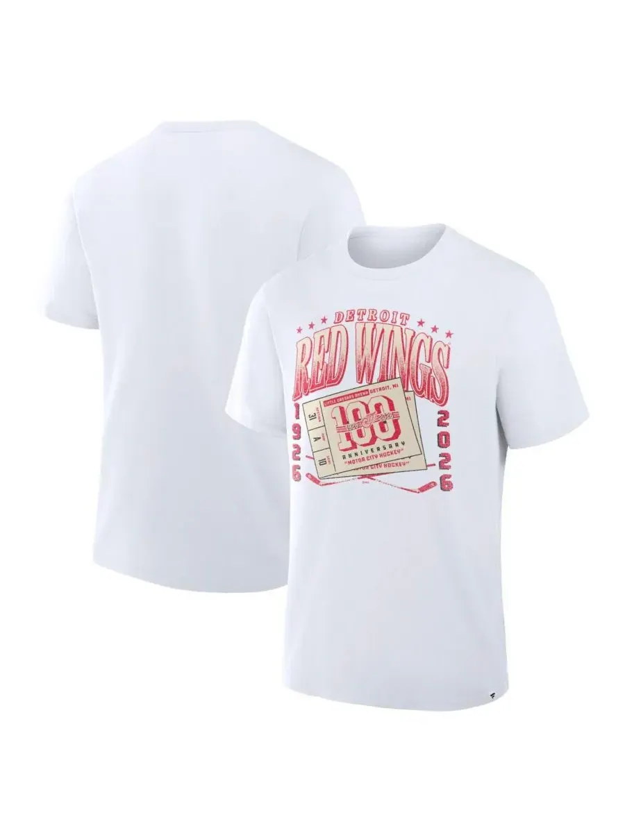 Fanatics Мужская белая футболка Detroit Red Wings Centennial Legacy