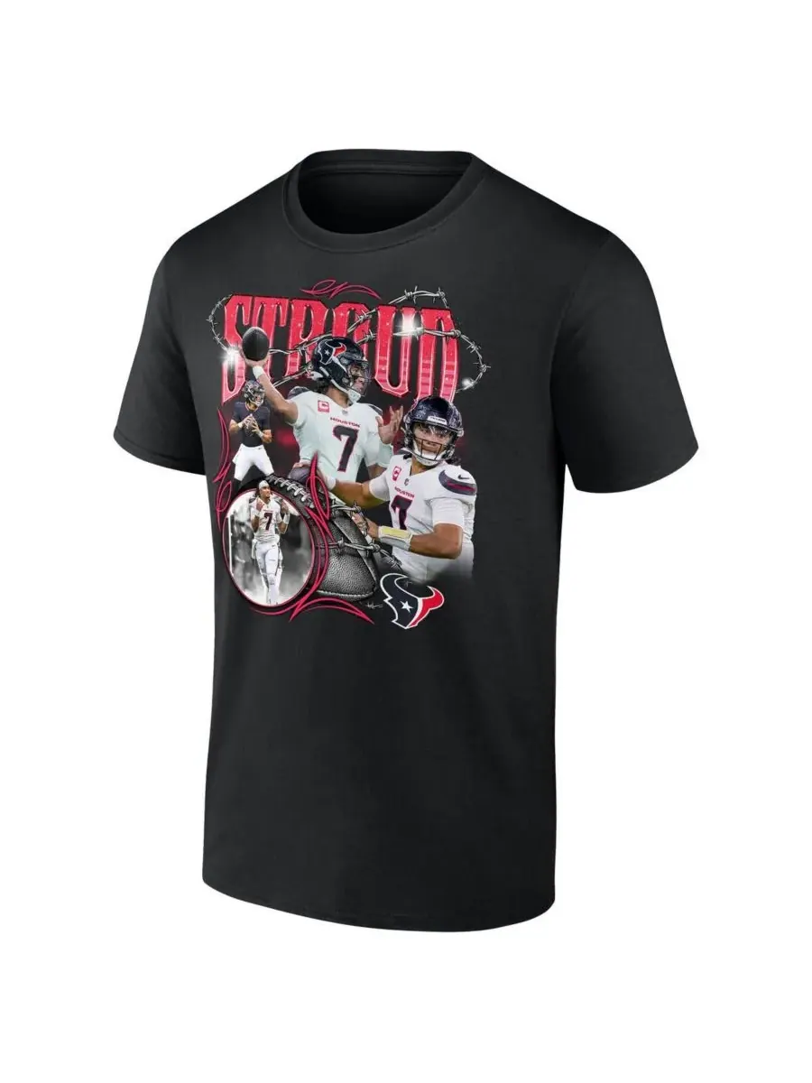 Fanatics Мужская черная футболка CJ Stroud с изображением известного игрока команды Houston Texans — изображение 2 из 4