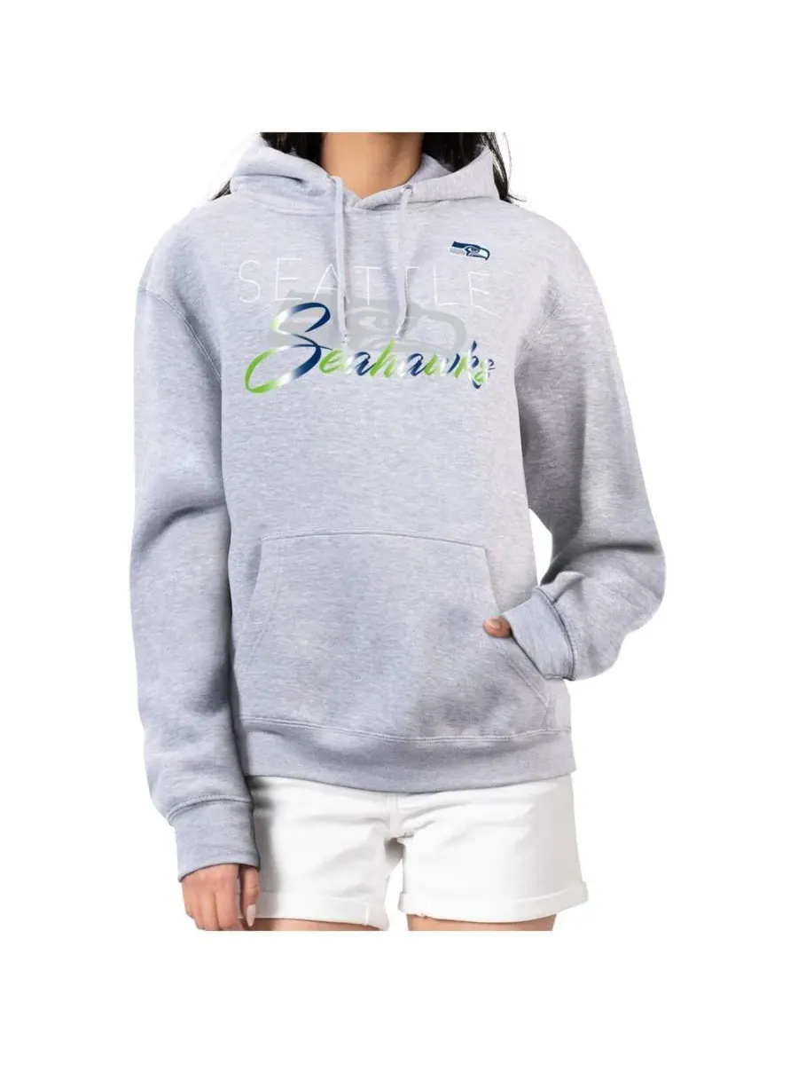 G-III 4Her by Carl Banks Женская серая флисовая толстовка с капюшоном и логотипом Seattle Seahawks