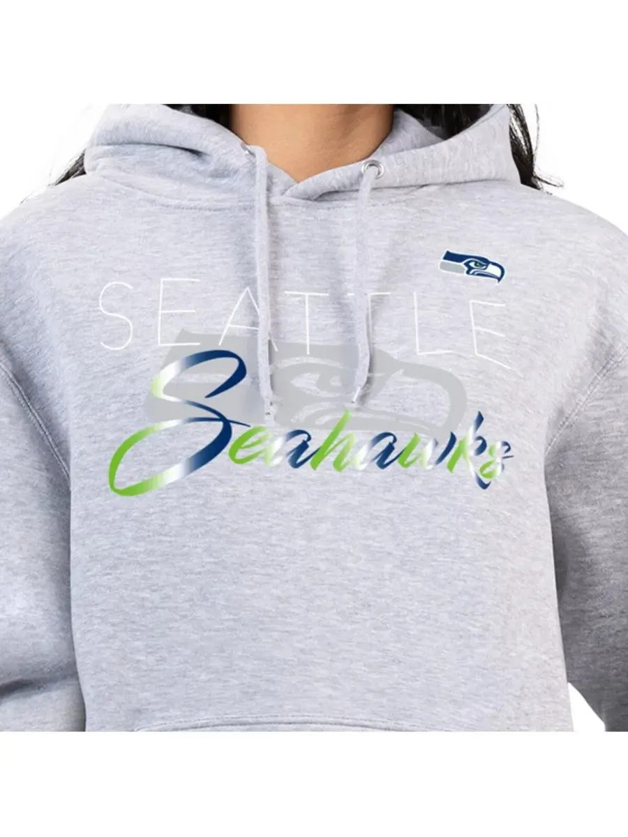 G-III 4Her by Carl Banks Женская серая флисовая толстовка с капюшоном и логотипом Seattle Seahawks — изображение 3 из 3