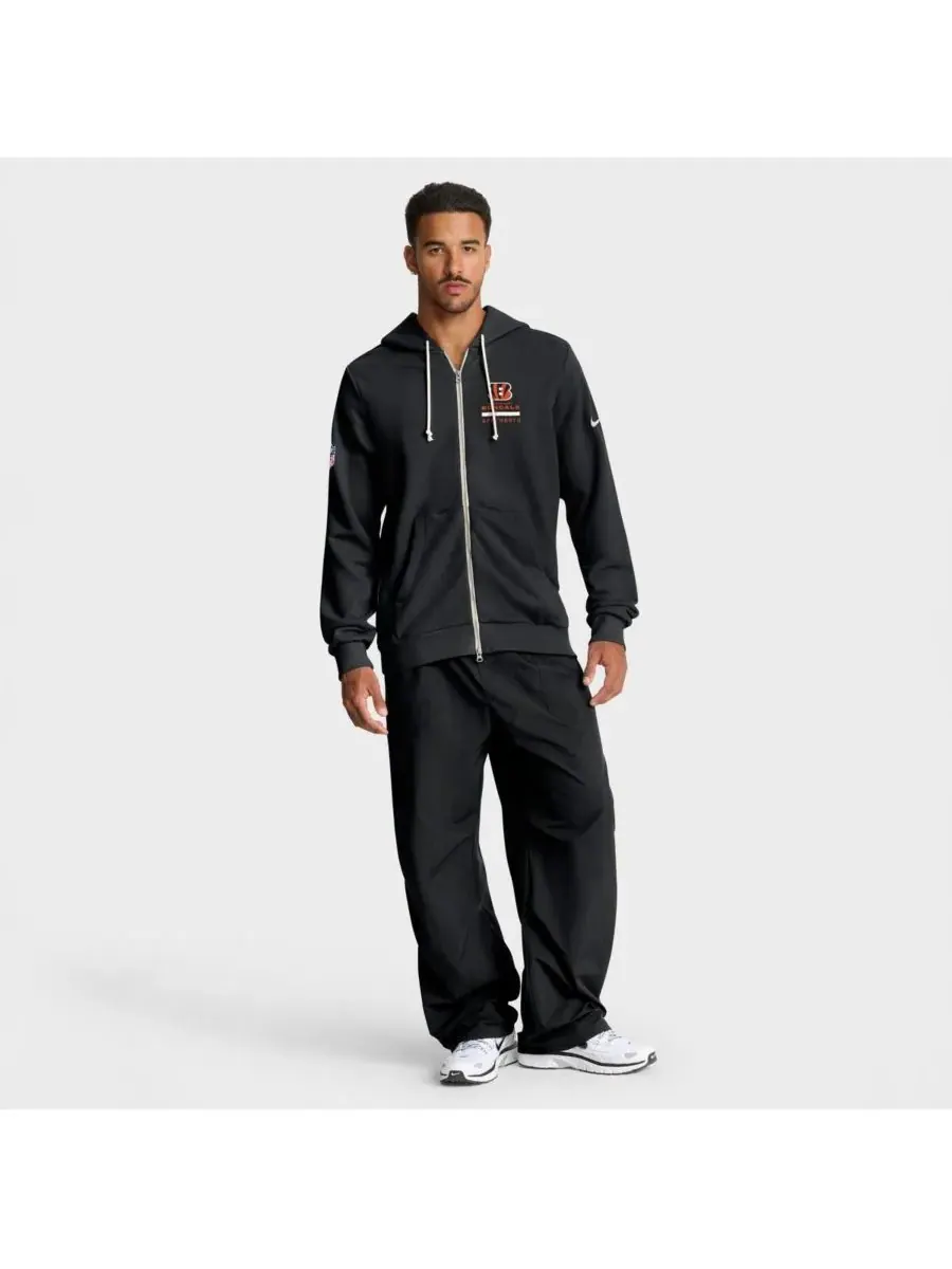 Nike Мужская черная толстовка на молнии Cincinnati Bengals Sideline Standard Issue Utility Player — изображение 3 из 5