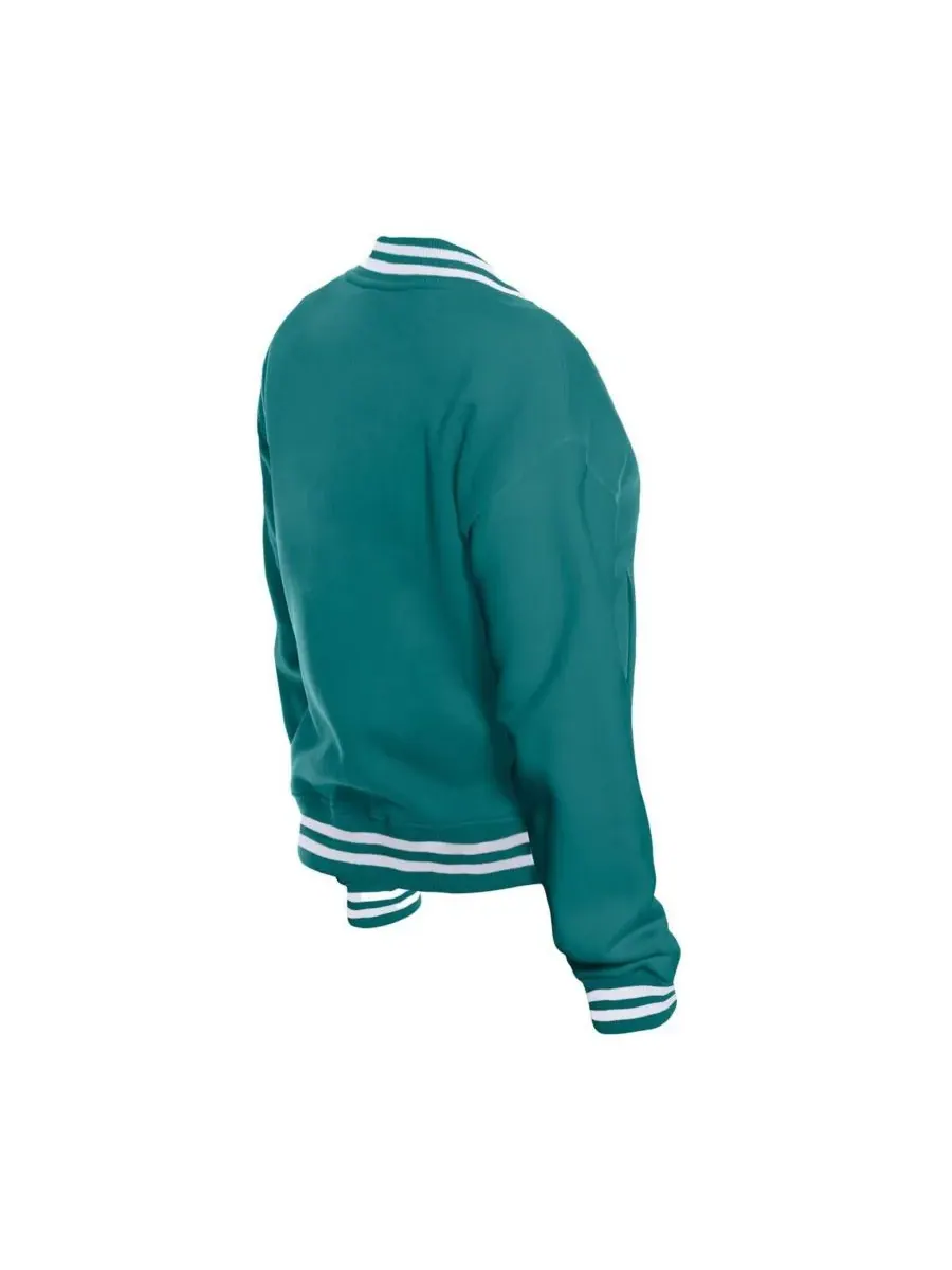 Женская флисовая куртка Aqua Miami Dolphins Throwback с застежкой на кнопках New Era — изображение 4 из 5, голубой
