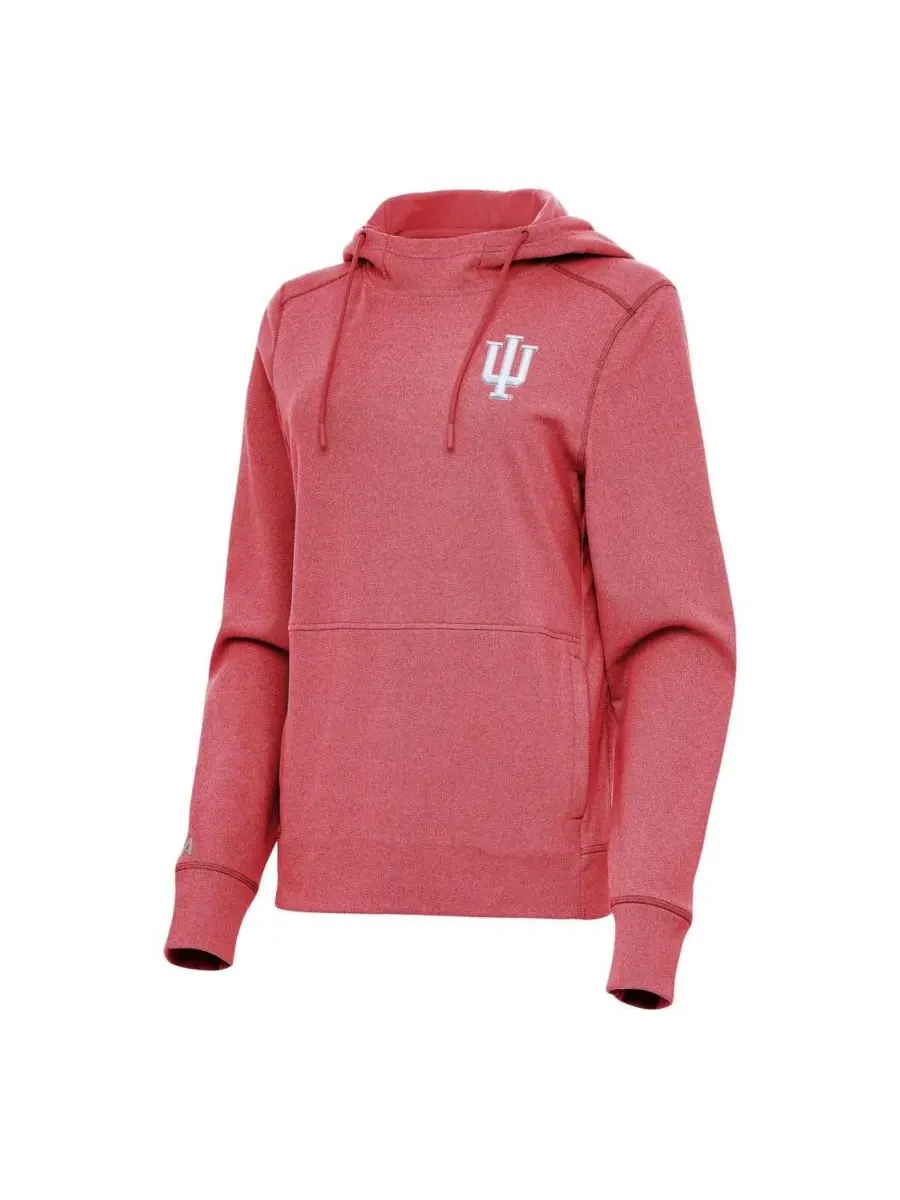 Antigua Женская толстовка с капюшоном цвета хаки Indiana Hoosiers Justice — изображение 2 из 3, красный