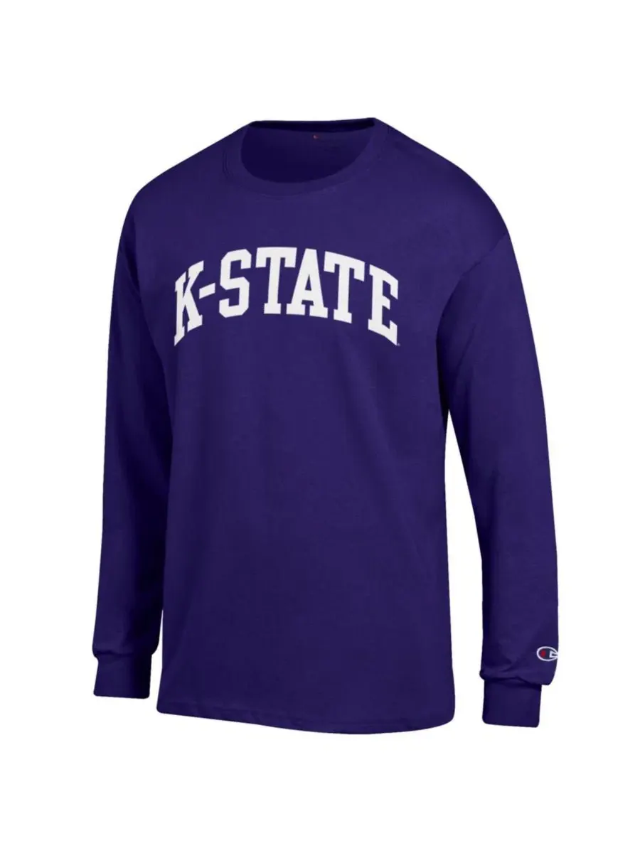 Футболка с длинным рукавом Kansas State Wildcats Basic Arch Champion — изображение 2 из 3, фиолетовый