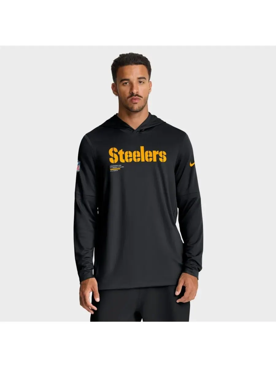 Nike Мужская черная толстовка с длинными рукавами Pittsburgh Steelers Big Tall Sideline Performance