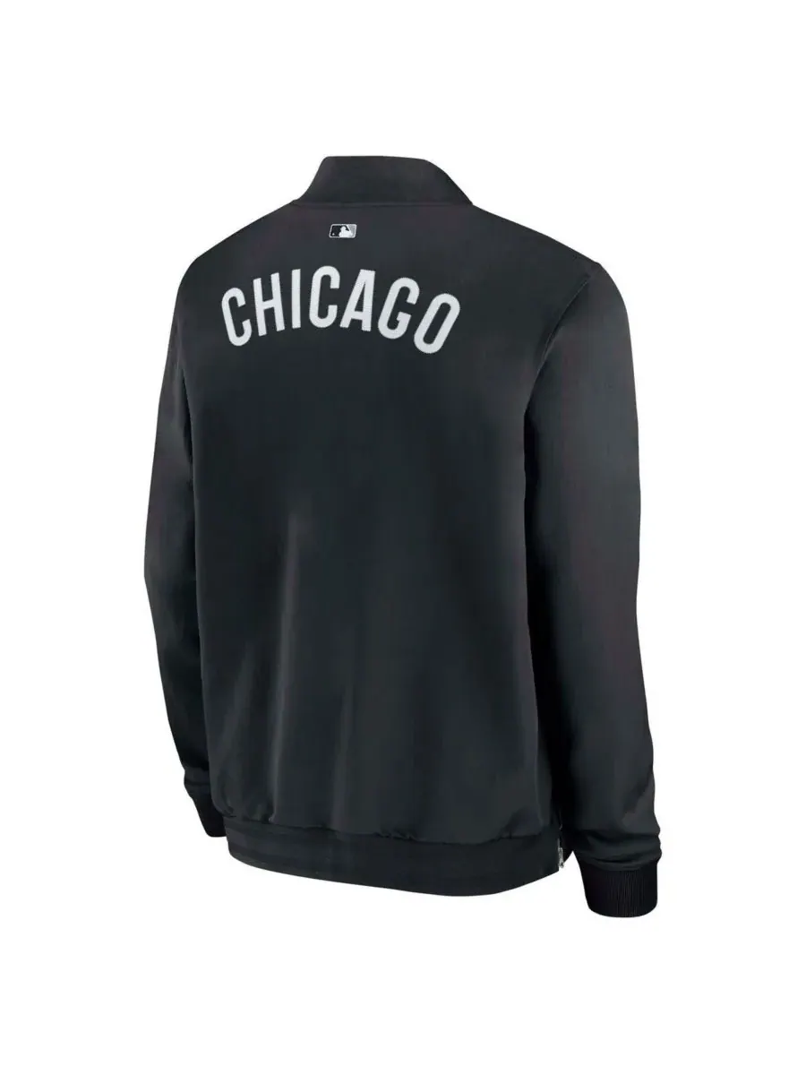 Nike Мужская черная куртка-бомбер на молнии Chicago White Sox Authentic Collection Dugout — изображение 2 из 3, черный