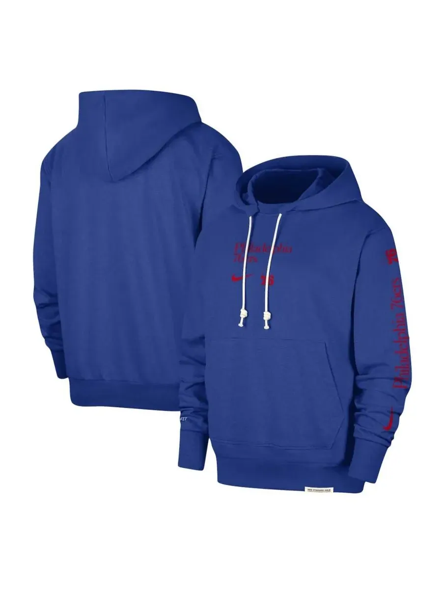 Мужская толстовка с капюшоном Royal Philadelphia 76ers Authentic Performance Pullover Hoodie Nike