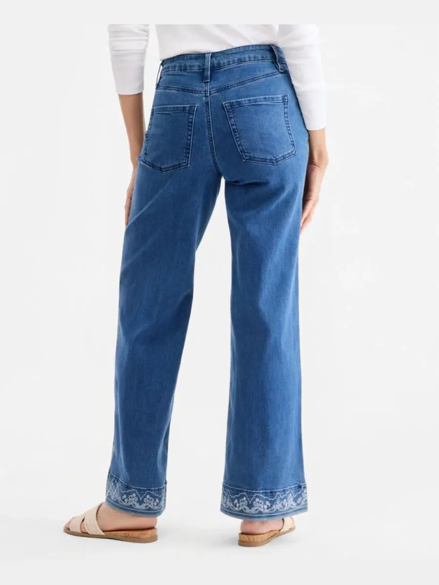 Джинсы женские с высокой посадкой, широкие, с принтом Style & Co, Sahara Wash — изображение 4 из 7