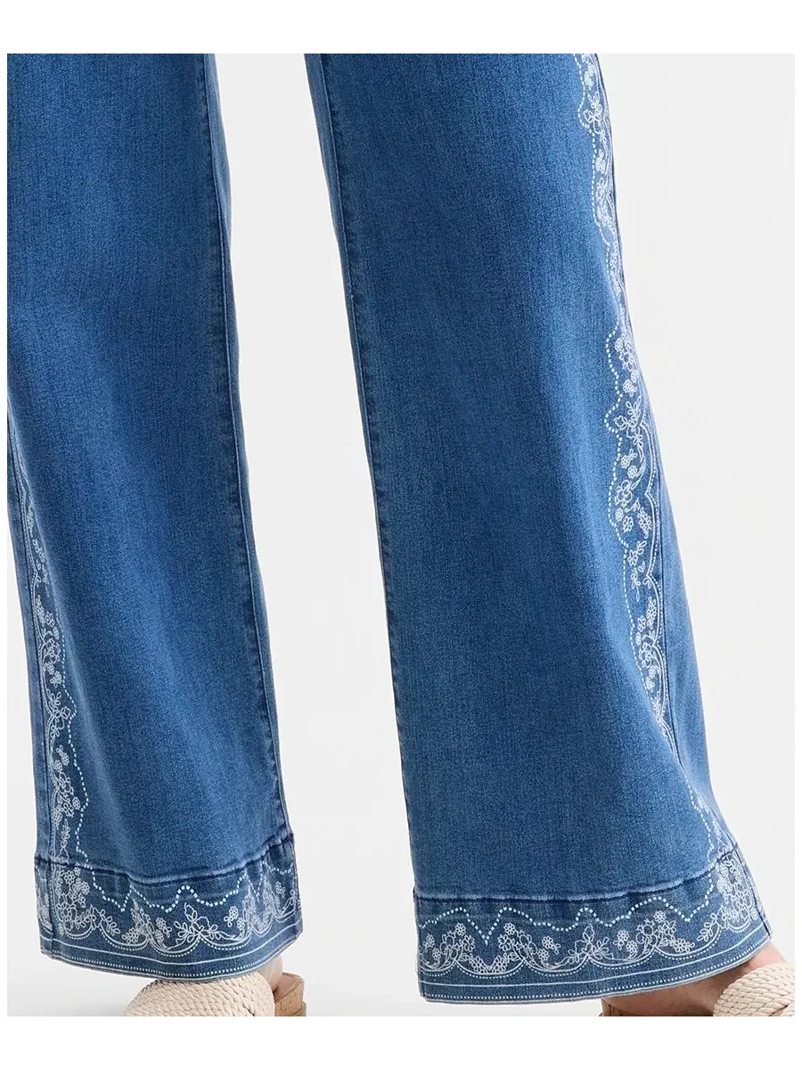 Джинсы женские с высокой посадкой, широкие, с принтом Style & Co, Sahara Wash — изображение 7 из 7