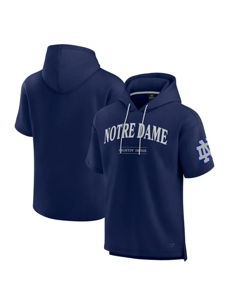 Fanatics Мужская темно-синяя толстовка с коротким рукавом Notre Dame Fighting Irish Ready