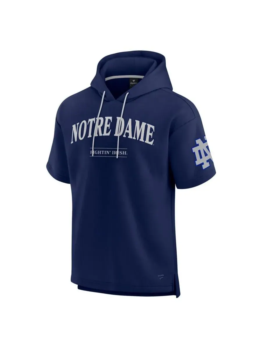 Fanatics Мужская темно-синяя толстовка с коротким рукавом Notre Dame Fighting Irish Ready — изображение 3 из 3, темно-синий