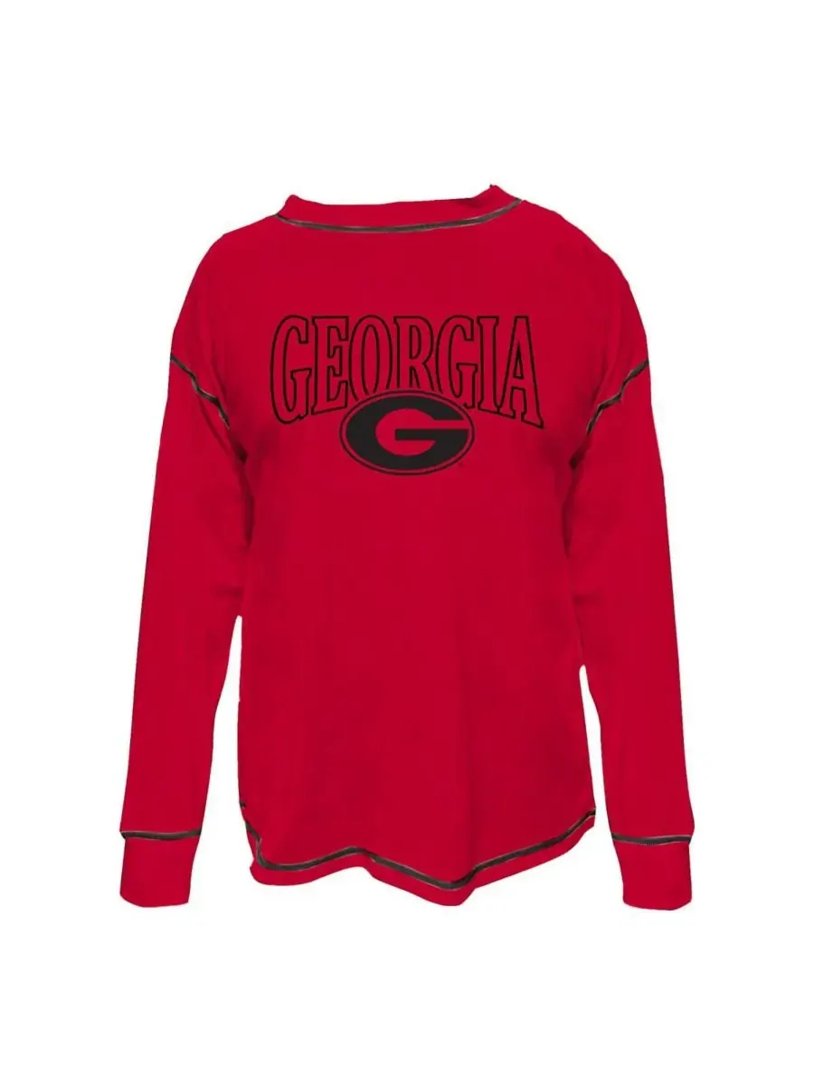 Fanatics Женская красная толстовка больших размеров Georgia Bulldogs с контрастной строчкой