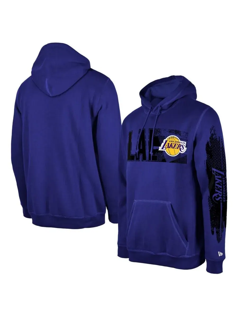 New Era Мужская фиолетовая толстовка с капюшоном Los Angeles Lakers из коллекции Tip-Off
