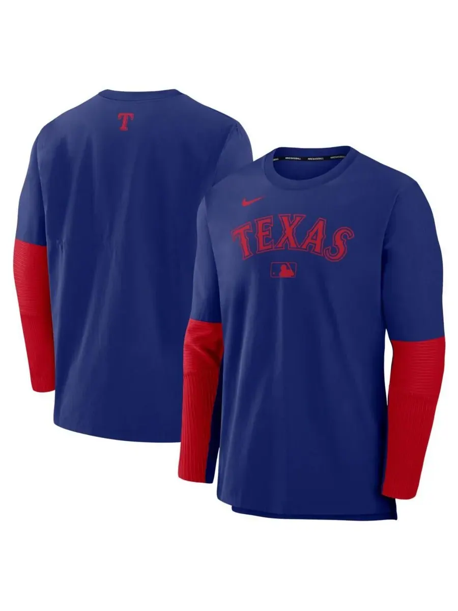 Nike Мужская легкая футболка с длинным рукавом из коллекции Authentic Team "Техас Рейнджерс" в