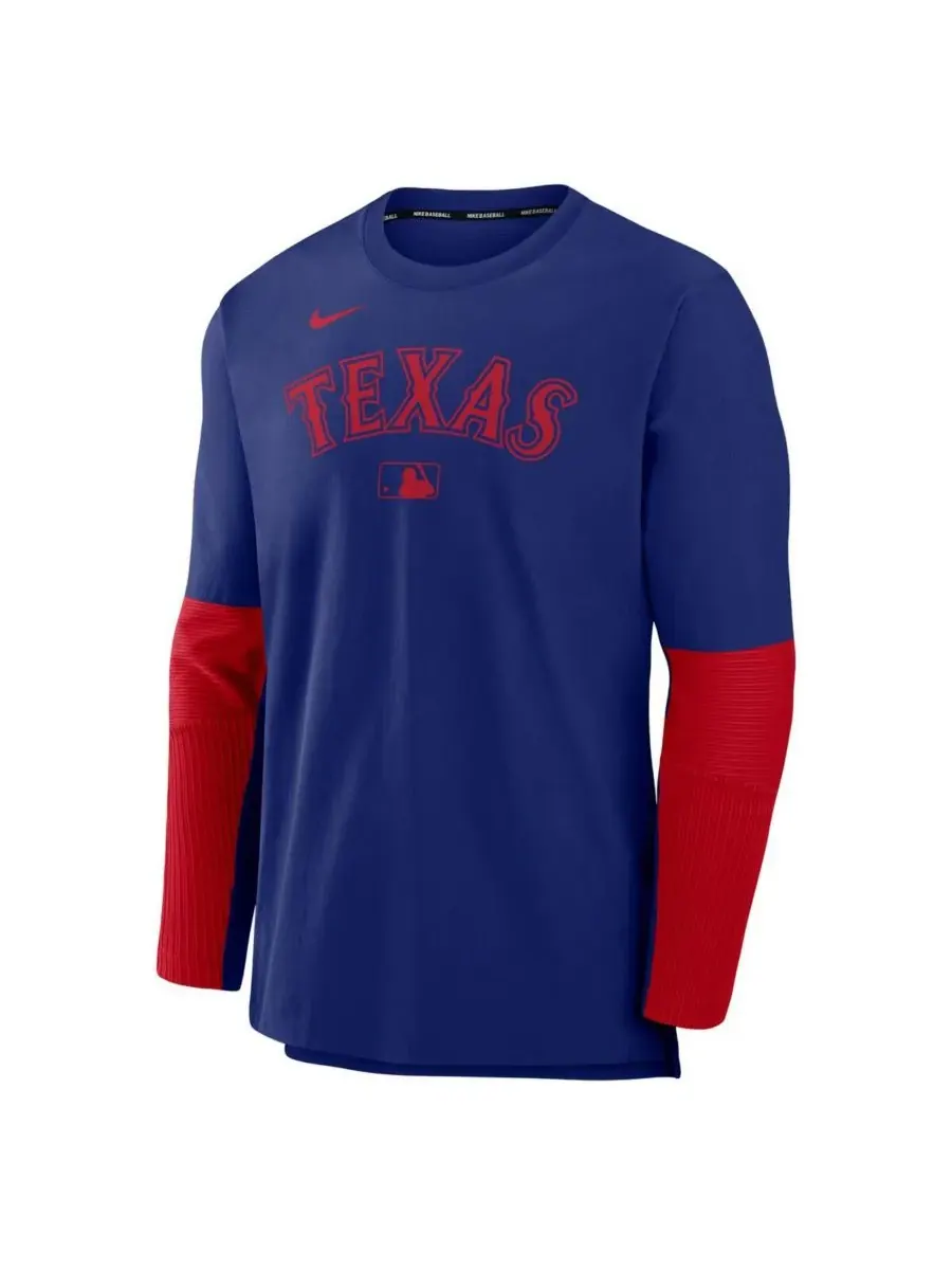 Nike Мужская легкая футболка с длинным рукавом из коллекции Authentic Team "Техас Рейнджерс" в — изображение 2 из 3, красный