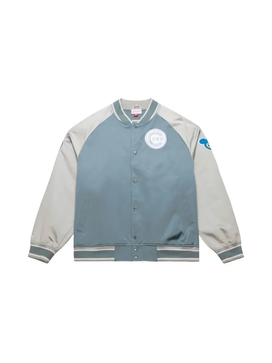 Куртка-бомбер легкая сатиновая с принтом Thunderstorm Head Coach Mitchell & Ness