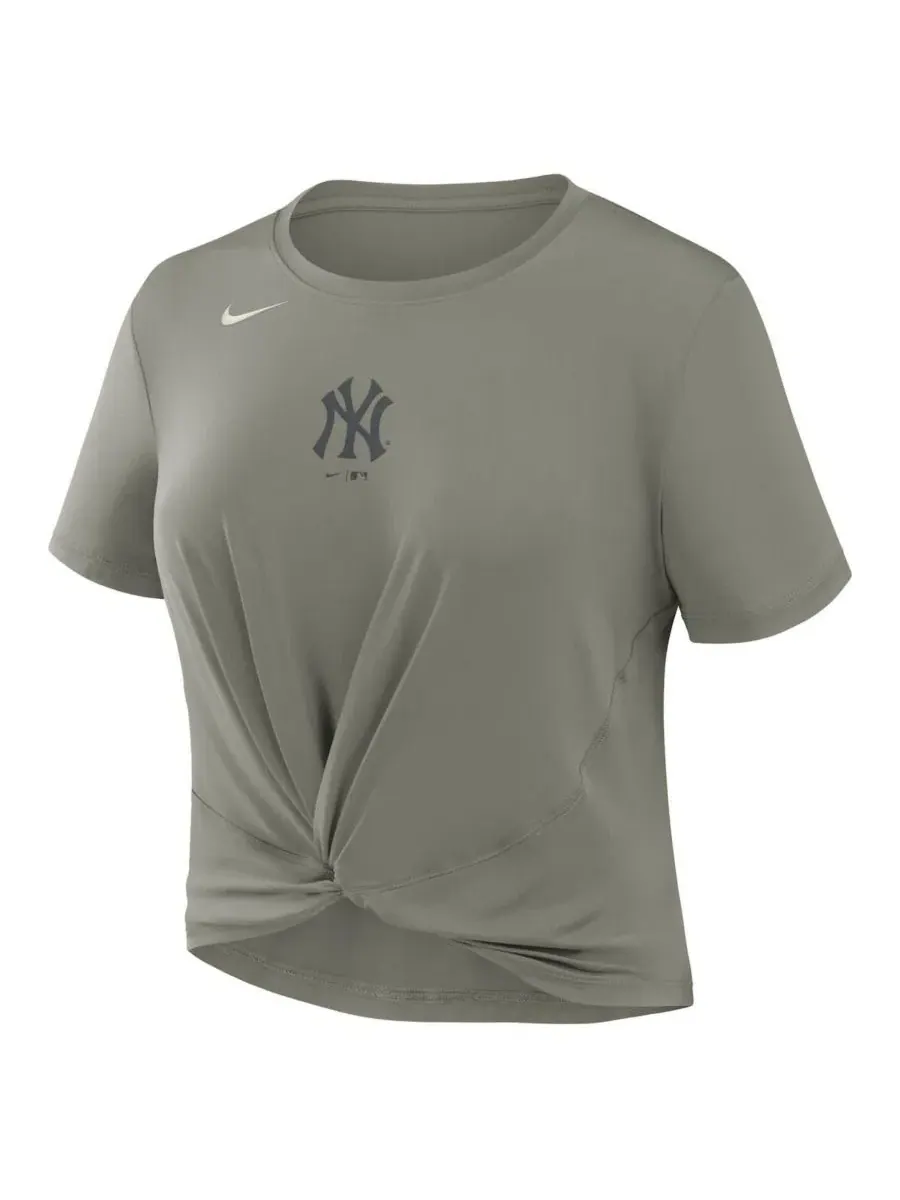 Женская футболка-кроп Nike One Twist Dri-FIT — изображение 3 из 4, оливковый